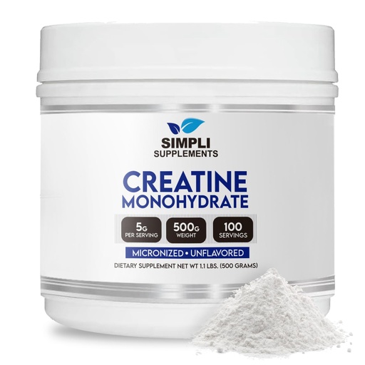[BRSROCYDDMMWYC3B] Pure Creatine Monohydrate Powder 5g Per Serving | Creatine Powder 500g for Men and Women | Unflavored Creatine Nutritional Supplement for Muscle Building & Recovery | Non-GMO & Vegan-Friendly