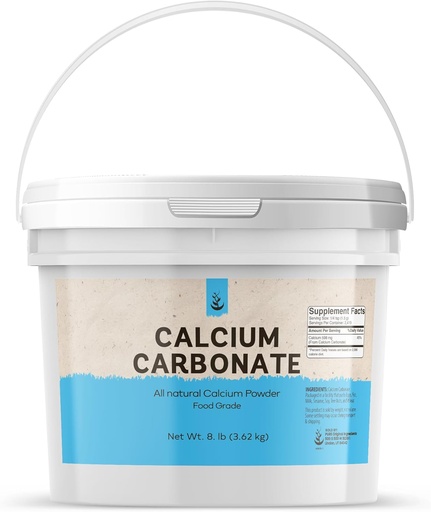 [BRSWGGQZAEAQOFY2] Pure Original Ingredients Calcium Carbonate Powder (1 Gallon) Dietary Supplement, Food Conservative, opakovane použiteľné plastové Bucket