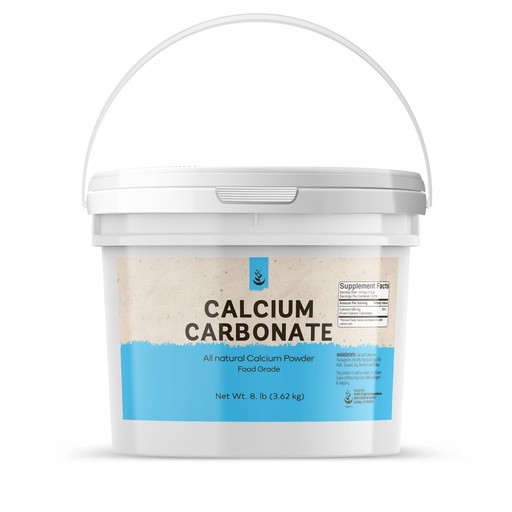[BRSWGGQZAEAQOFY2] Pure Original Ingredients Calcium Carbonate Powder (1 Gallon) Dietary Supplement, Food Preservative, Reusable Plastic Bucket