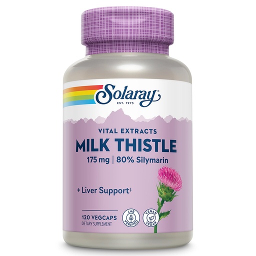 [BRSWIZQFCQHAEEAV] SOLARAY Milk Thistle Seed Extract 175mg Antioxidant Intended to Help Support a Normal, Healthy Liver Non-GMO & Vegan 120 VegCaps