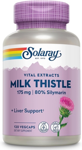 [BRSWIZQFCQHAEEAV] SOLARAY Milk Thistle Seed Extract 175mg Antioxidant Intended to Help Support a Normal, Healthy Liver Non-GMO & Vegan 120 VegCaps