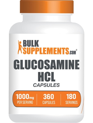 [BRSROGARPIBGYGTL] BulkSupplements.com Glucosamine HCl Capsules - Glucosamine Supplement, Nutritional Supplement - Gluten Free, 2 Capsules per Serving, 360 Count (Pack of 1)
