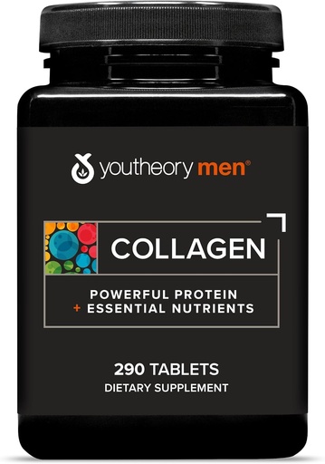 [BRSWIGI3PIPQC2A7] Youtheory Men's Collagen - 5,000 mg - Daily Collagen Supplement for Men - with 18 Amino Acids - Joint, Bone, Muscle, Hair Growth, Nail & Skin Support* - 290 Tablets (48-Day Supply)