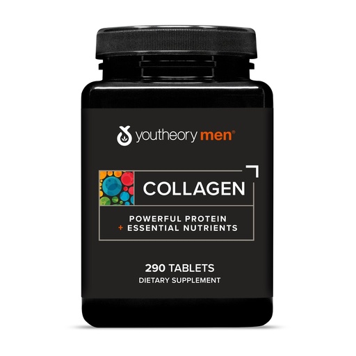 [BRSWIGI3PIPQC2A7] Youtheory Men’s Collagen - 5,000 mg Hydrolyzed Collagen Peptides - with Amino Acids, Vitamin C, & Natural Ingredients - Supports Joint, Muscle, Hair & Nail Health* - 290 Tablets (48-Day Supply)