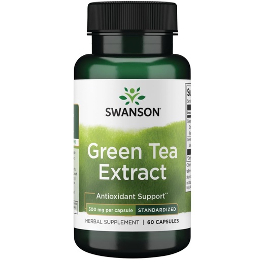 [BRSWIYAMPIMWYDA7] Swanson Green Tea Extract 500 mg for Antioxidant Support, 60 Capsules | Green Tea Antioxidants to Promote Immune, Cognitive, Metabolic and Heart Health; Standardized to 6% Polyphenols