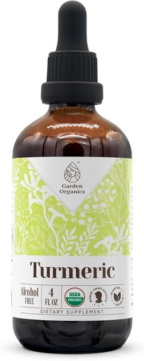 [BRSROFQDBYIGYYIY] Turmeric USDA Organic Alcohol-Free Extract | Dietary Supplement, High-Potency Tincture | Natural Certified Organic Turmeric (Curcuma Longa) Dried Root (4 oz)