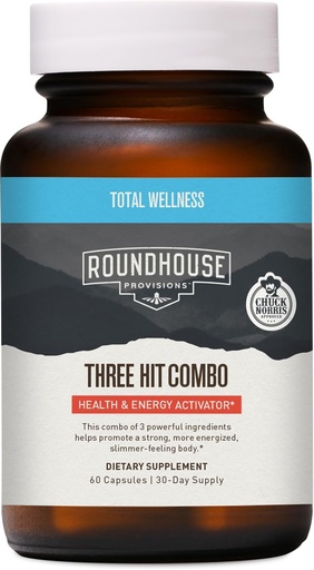 [BRSRAZT5OUFRA3I6] ROUNDHOUSE PROVISION Three Hit Combo by Chuck Norris – Fat Burner, Energy Booster & Wellness Support – 30-Day Supply (60 Capsules)