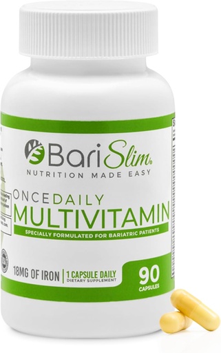 [BRSROAILDEHBQ3LH] BariSlim Una volta Daily Bariatric Multivitamin Capsule - 18mg di Ferro - Bariatric Vitamin & Supplemento per Post Surgery Compreso Gastric Bypass & Gastric Maniche | 90 giorni Fornitura
