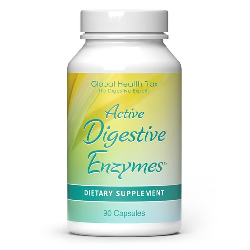 [BRSWIYQYDN4QM3T2] Global Health Trax - Active Digestive Enzymes Supplement, 90 Capsules - Comprehensive Digestive Support with Enzymes to Promote Healthy Digestion for Men and Women