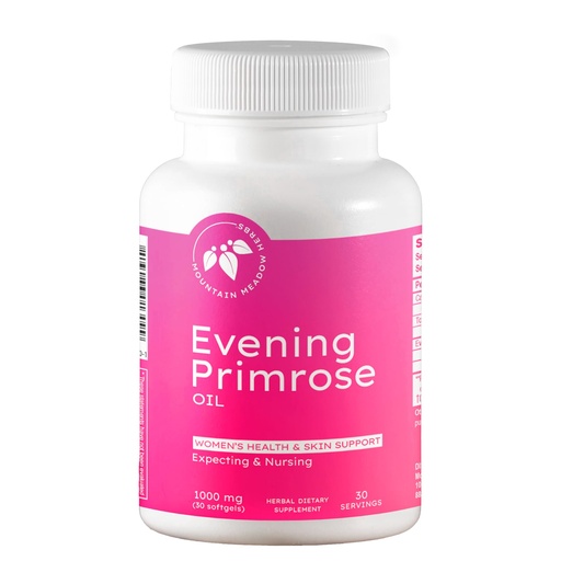 [BRSWGEI5DMOQIHIY] Mountain Meadow Herbs Evening Primrose Oil 1,000mg – Omega-6 Fatty Acids for Women’s Health, Supports Clear Skin & Hormonal Balance, Gluten-Free, Easy-to-Take Softgels (30 Count)