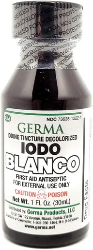 [BRSWIZI7OV6QAE3I] Germa Iodine Tincture Decolorized Colorless White Clear Iodo YODO Blanco Liquid