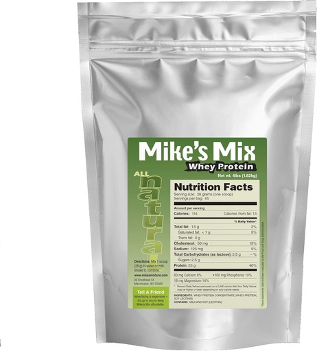 [BRSWIEL4CMGQI2YV] Mikes Mix All- Natural, Unflavored Whey Protein Koncentrat (4 lbs)