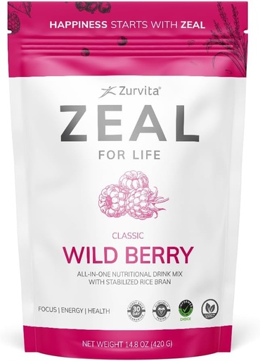 [BRSWGZAECAIBQFYY] Zurvita - Zeal for Life 30-Day Wellness Bag - Wild Berry (Classic) - Nutritional Supplement for Vitality, Immunity, and Wellness - 420 Grams