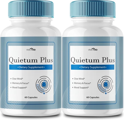 [BRSROHAEPMIRYCI6] VIVE MD Quietum Plus Tinnitus Relief für Ringohren - Schnelles Ohrring Relief, Klarer Tinnitus und ganzheitliche Tinnitus Behandlung mit 60 Kapseln pro Flasche (2 Packung)