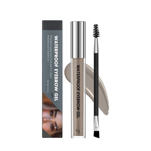 [BRSRAA35BYIAG2T6] Waterproof Eyebrow Gel, Quick Drying Long Lasting Smudge Proof Formula for Creating Natural Looking Brows, Easy Application for All Skin Types (Smoky grey, Large)