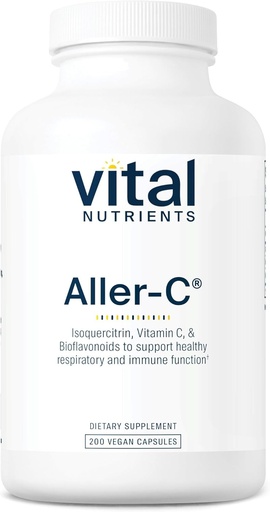[BRSWIYAIC4CRO33Y] Vital Nutrients Aller-C | Vegan Respiratory and Sinus Function Support*| Isoquercitrin, Bromelain, Bioflavonoids, & Vitamin C | Gluten, Dairy, Soy Free Supplement | 200 Capsules
