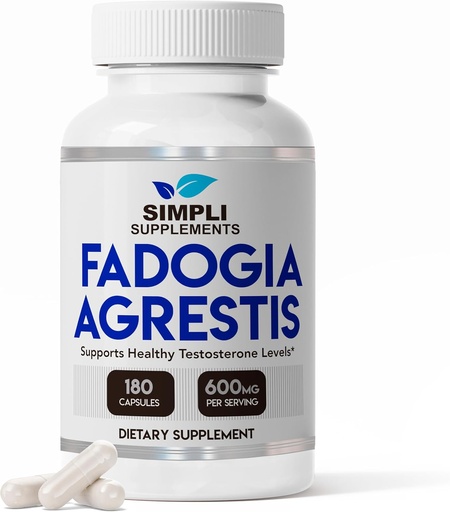 [BRSRMBQEBAOWM2Y7] Fadogia Agrestis 600mg for Natural Testosterone Support | Promotes Muscle Growth, Energy, Drive, Stamina, and Mood | Non-GMO, Vegan, Gluten-Free | 180 Capsules