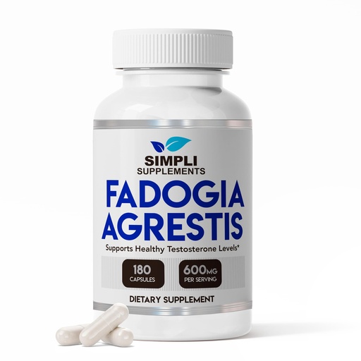 [BRSRMBQEBAOWM2Y7] Simpli Supplements Fadogia Agrestis 600mg for Natural Testosterone Support | Promotes Muscle Growth, Energy, Drive, Stamina, and Mood | Non-GMO, Vegan, Gluten-Free | 180 Capsules