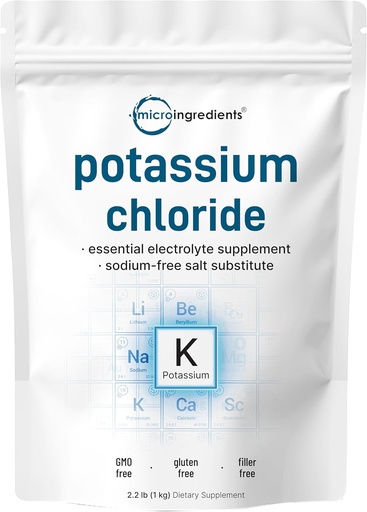 [BRSWGBTYB4JWAHI7] Potasyum Chloride Toz, 1 KG (35 Ounce) | Salt Substitute & Essential Hydration Electrolyte Supplement | Supports Mineral Balance, Heart, Joint, and Immune Health | Filler Free, Dissolves Easy