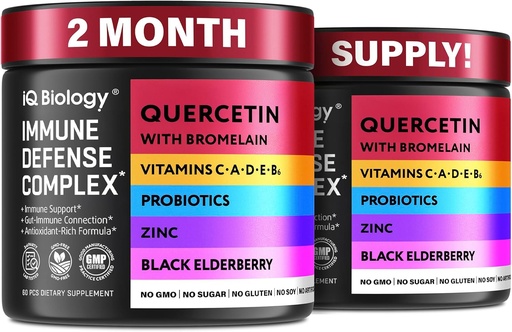 [BRSRAHATBB7QIDTG] Quercetin with Bromelain - Premium Quercetin Bromelain Capsules for Immune Support* - Bromelain Quercetin Supplement - Non GMO Quercetin - 2 Pack (120 Capsules)