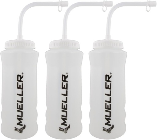[BRSWKHY7OUCRW2Y5] Mueller Quart Bottle w/ Straw, Natural Color w/ Black Letters (3-Pack)