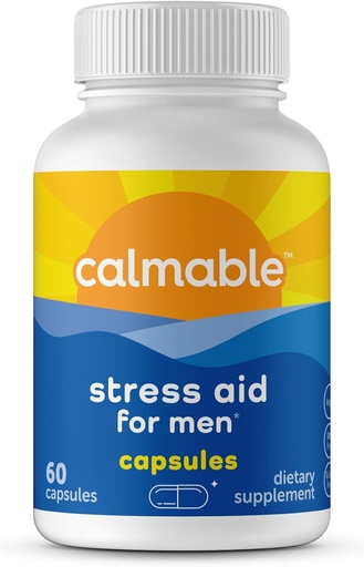 [BRSRMAQNC4CBMHI2] Stress Relief Aid for Men - Feel Happy, Calm, Focused and Relaxed and The Most Vibrant You - Vegan - with Maca and Ashwagandha - Stress Support Vitamin Dietary Supplement - 60 Capsules