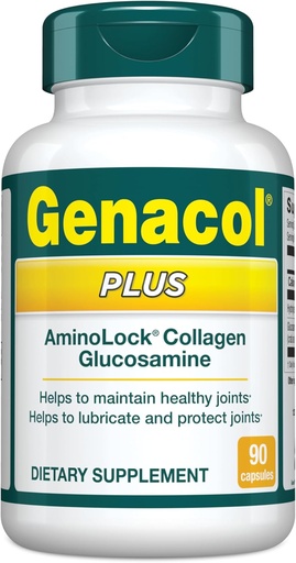 [BRSWIZD7CEJWIFDU] Genacol Plus – Glucosamine and Collagen Supplement, Ultra-Hydrolyzed Collagen Peptides, Eases Joint Movement, Maintains Cartilage, 90 Capsules (30-Day Supply)