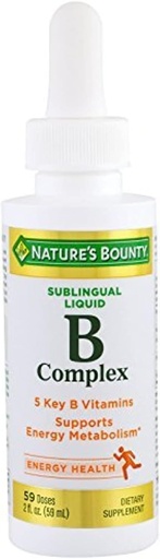 [BRSWIY3ZBUDACHLI] Nature's Bounty B Complex with B12 Sublingual Liquid Fast Acting Dietary Supplement 2 ounce