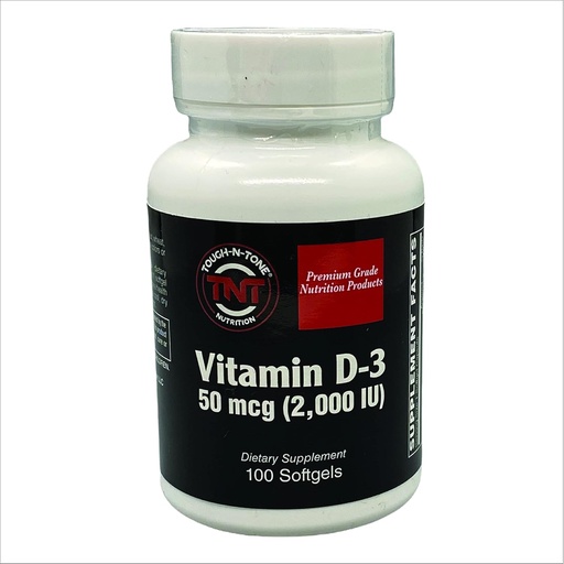 [BRSW2FAZABYGOYDF] TOUGH-N-TONE Premium Grade Vitamin D-3, 2,000 IU (cholecalciferol), a Highly bioavailable Form of Vitamin D, in an Easy to Swallow Soft Gel.