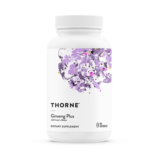 [BRSRAGAECAFAEEL7] THORNE - Ginseng Plus - Supports Daily Energy Levels, Mental Clarity, Mood & Stress Management* - with Lion's Mane & Greek Mountain Tea - Third-Party Certified - Gluten & Dairy-Free - 60 Capsules