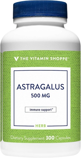 [BRSWIYTYOEDRA3TU] The Vitamin Shoppe Astragalus (Root) 500mg - Herbal Supplement to Support The Immune System & Body's Natural Defenses - Helps Build Stamina, Energy & Vitality (300 Capsules)
