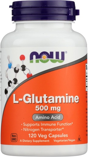 [BRSWIY34B55WCFLM] Now Foods Glutamine 500mg Capsules, 120 CT