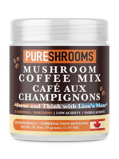 [BRSWGAYPAB7WGHTO] Focus & Think Instant Mushroom Coffee with Ultra Concentrated Lion's Mane Mushroom Extract for Brain Boost - Enhance Focus, Clarity, and Concentration - Net Wt. 70g/2.47 oz