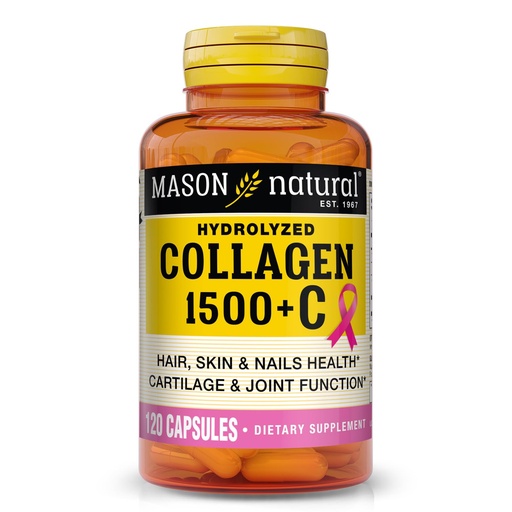 [BRSWKGYIBICBQDDY] MASON NATURAL 1500mg Collagen with Vitamin C, Biotin, & Calcium, 40 Day Supply Capsules, Supplement for Hair, Skin, and Nails.