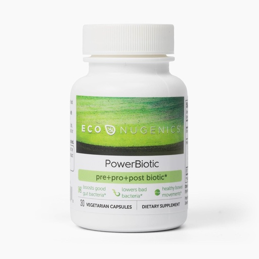 [BRSRAGQ2DEHAYYD4] EcoNugenics PowerBiotic: Prebiotic, Probiotic & Postbiotic for Men & Women – 30 Capsules (1 Daily) – Supports Digestive Health, Gut Cleanse, Constipation Relief, Immune Function