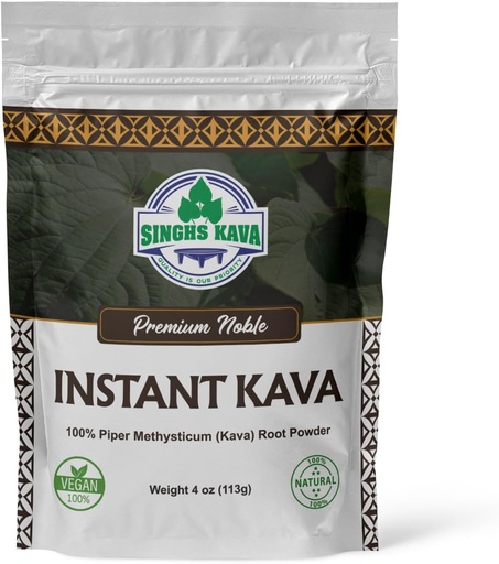 [BRSRM23YPN5BYA37] SINGHS Micronized Instant Kava Powder- Fijian Kava (4oz), 4 Ounce (1 rinkinys)