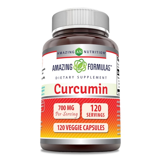 [BRSRMCQYDF6B6ADK] Amazing Formulas Curcumin | 700 Mg | 120 Veggie Capsules | 95% Curcuminoids | Turmeric Root Extract Supplement | Non-GMO | Gluten Free | Made in USA