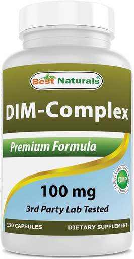 [BRSWIAI7BYFWOF32] Best Naturals DIM Supplement 100 mg 120 Kapseln, DIM für Estrogen Stoffwechsel & Balance, Für Menopause, Body Building, PCOS & Hormonale Akne