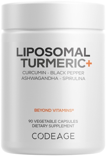 [BRSWGCYPOUBQAFI7] Codeage Organic Turmeric Supplement - 95% Curcumin Extract Pills - Liposomal Fermented Botanical Blend Black Pepper, Ashwagandha, Ginger, Stephania, Boswelia, Cumin, Digestive Bitters - 90 Capsules