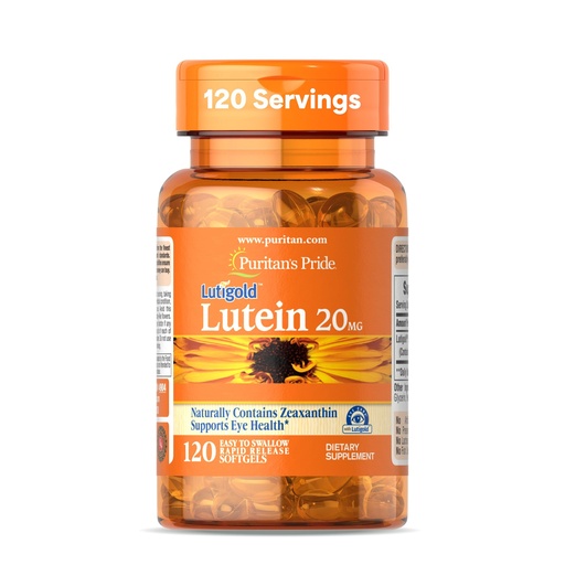 [BRSWIZQ3OVYR42DG] Puritan's Pride Premium Lutigold™ Lutein Carotenoid 20mg with Zeaxanthin for Men and Women, Dietary Supplement for Eye Health Support, 8 Month Supply, 120 Easy-to-Swallow Softgels