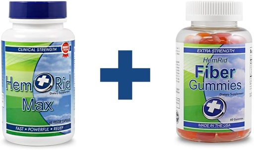[BRSRMEDYOUMGED3K] HemRid Max, Fiber Gummies - Provides Fast Relief for Itching, Burning, The Dual Defense Bundle