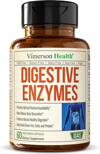 [BRSWGFQPOBYGAHLG] Enzymes Digestivos - Probiótico Multi Enzyme (Enzimas Digestivas) - Suplementos Digestivos con Fórmula Única Makzyme-Pro - Enzimas Avanzadas para la Digestión, Movimientos Bowel & Absorción Nutriente. 60 Caps