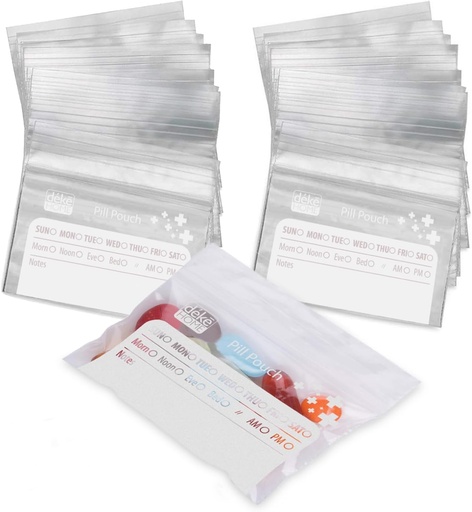 [BRSWYZYOBEFA22DD] Domov Deke - 250 ks krabíc Clear Reselable Pill Bags (4x2.75 in), Travel Medicine Pouchs with Write-on Label, BPA-free Disposable Pill Organizátor pre lieky, vitamíny a doplnky