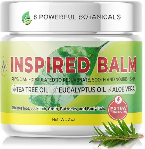 [BRSROHADDIIB6FLG] Extra Strength Tea Tree Balm for Skin - Athletes Foot Cream - Jock Itch Cream for Men & Women - Ringworm Cream - Ideal for Itchy, Dry Skin - Fast Acting Physician Formulated Tea Tree Foot Cream (2oz)