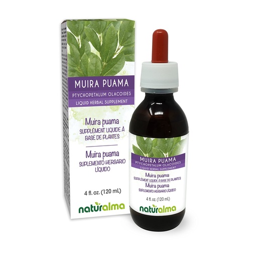 [BRSRMYYEAQJWOH33] Naturalma Muira puama (Ptychopetalum olacoides) bark Alcohol-Free Tincture - 4 fl oz Liquid Extract in Drops - Herbal Supplement - Vegan
