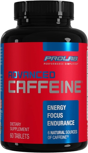 [BRSRMHY6ABYRAD3J] El ProLab Nutrition Advanced Caffeine 200mmg, Taula de caffeine Natural amb una extracció de te verd, neteja de l'Energia, focus Mental (60 Compte de 1))