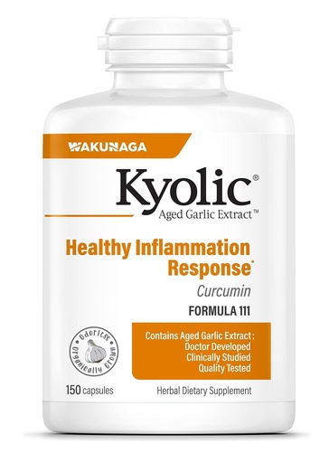 [BRSWKEIZOMPAIYDK] Kyolic Aged Garlic Extract Formula 111, Healthy Inflammation Response*, Curcumin, 150 Capsules