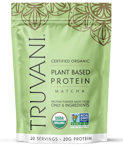 [BRSROZYZOV6BEE3Z] Truvani Vegan Pea Protein Powder | Matcha | 20g Organic Plant Based Protein | 20 Servings | Keto | Gluten & Dairy Free | Low Carb | No Added Sugar