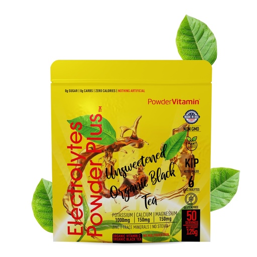 [BRSRAGQLDMIRMET3] PowderVitamin Electrolytes Powder Plus (50 Servings) Unsweetened Black Tea Electrolyte Powder Keto,SugarFree, Pink Himalayan Salt,1000mgPotassium,150mgCalcium,150mgMagnesium,Hydration Powder NO STEVIA