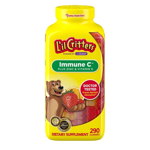 [BRSWYHTQC57QGYD2] L'il Critter Kids' Immune C Plus Zinc and Vitamin D (290 Count)